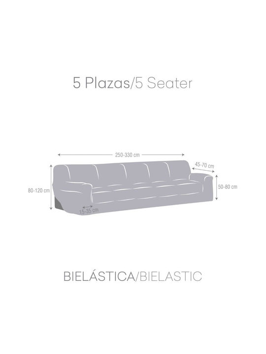 Eysa Premium Roc Husă Elastică Canapea cu cinci locuri C/07 Brown 250εκ. 1buc F759177
