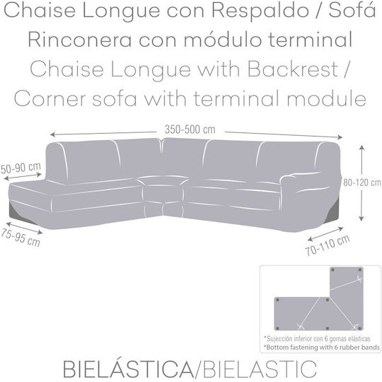 Eysa Husă Elastică Canapea de colț C/6 Gray 350εκ. 1buc FK9176I