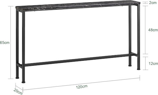 Конзолна маса Дървена Черно Д120xШ20xВ65cm