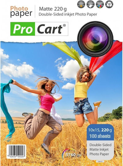 Hârtie Foto 10x15 Față Dublă 220g Suprafață Mată 100 Foi