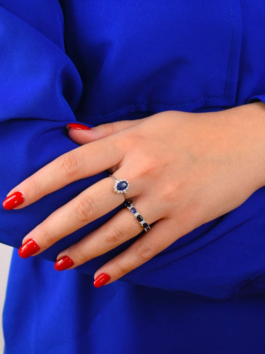 Xrisokosmima Set with Necklace , Earrings & Ring from White Gold 18K