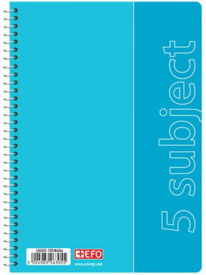 +Efo Spiral Notebook Ruled B5 150 Sheets 5 Subjects 1pcs (Μiscellaneous Designs)