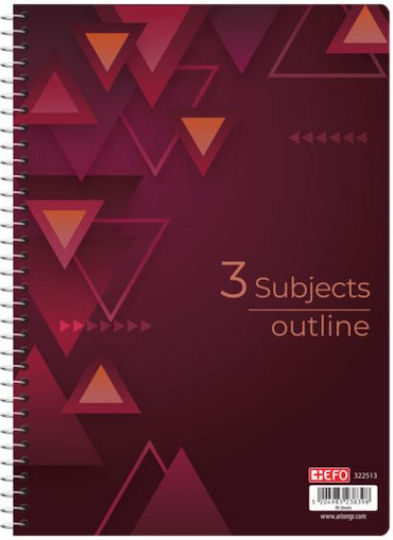 +Efo Spiral Notebook Ruled A4 90 Sheets 3 Subjects 1pcs (Μiscellaneous Designs)