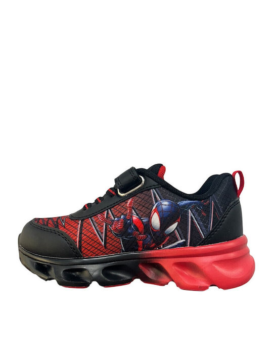 Spiderman Kids Sneakers Anatomic with Scratch & Lights Black