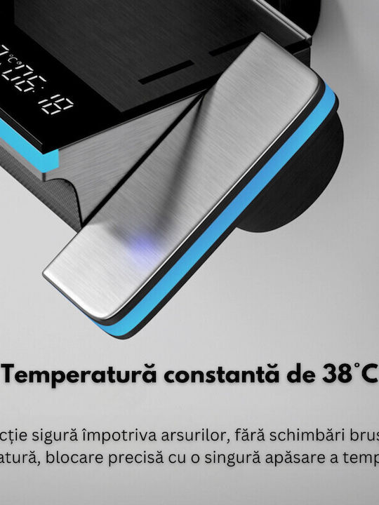Verstellbare Duschsäule mit Wannenbatterie Schwarze