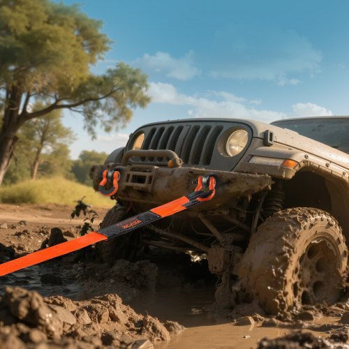 Vevor Car Towing Strap In Orange Color