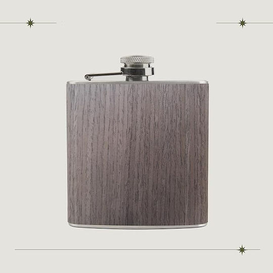 Джобен Метален Флакон Brynnberg Spirits 177 мл Имитирано Дърво Кафяво