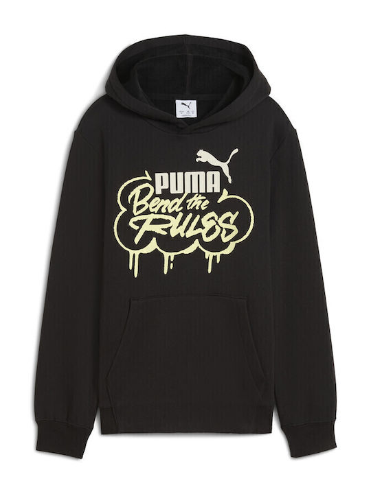 PUMA Παιδικό Φούτερ με Κουκούλα και Τσέπες Μαύρο Hoodie Fl PUMA Παιδικό Φούτερ με Κουκούλα και Τσέπες Μαύρο Hoodie Fl