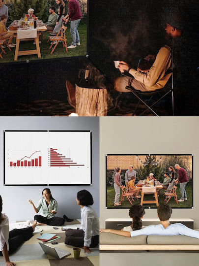 Ecran Proiecție 120 Inch Hd 16:9 Ultra Hd 4k Dublu Față Fără Cute Potrivit Pentru Interior Exterior Cinema Acasă
