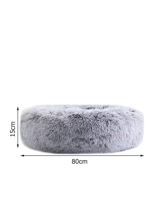 Fluffy Μαξιλάρι Σκύλου Στρογγυλό Γκρι 80x80εκ.