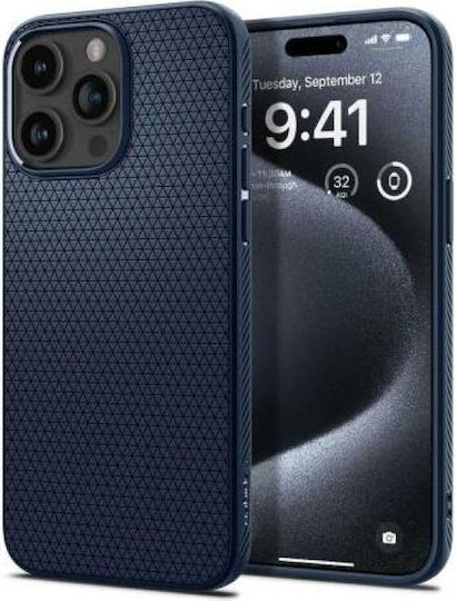 Spigen Liquid Air Umschlag Rückseite Silikon Marineblau (iPhone 15 Pro Max)
