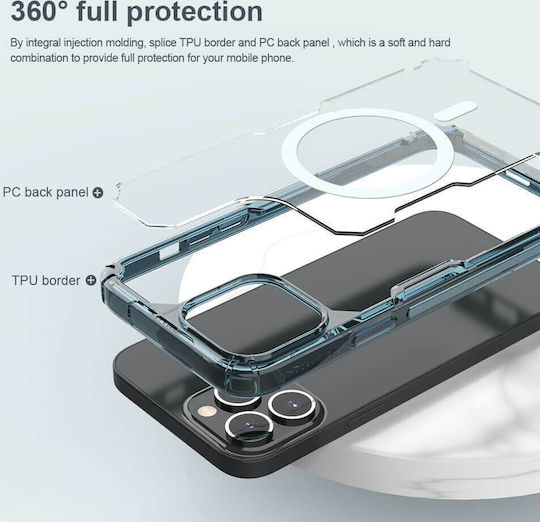 Nillkin Nature Pro Magnetic Back Cover Σιλικόνης Διάφανο/Μπλε (iPhone 14 Pro)