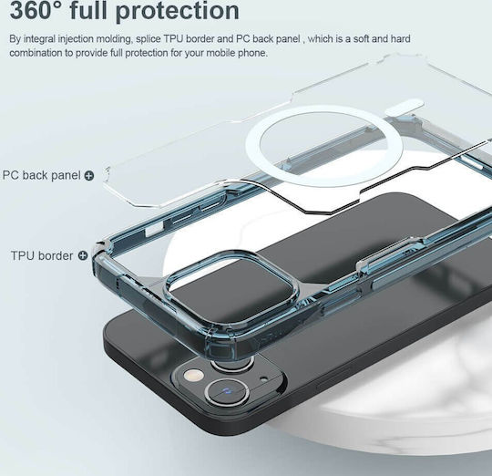 Nillkin Nature Pro Magnetic Umschlag Rückseite Silikon Transparent / White (iPhone 14)