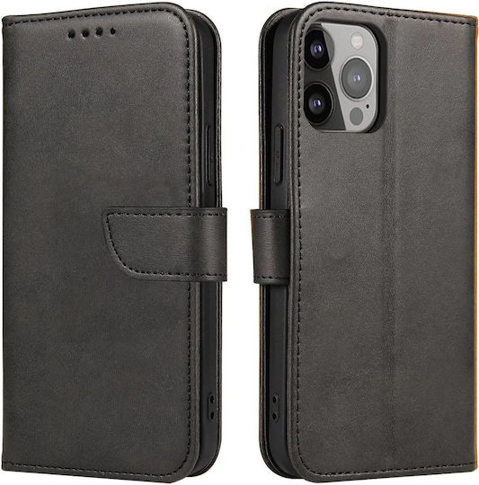 Hurtel Magnet Book Piele artificială Negru (Galaxy S23 Ultra)
