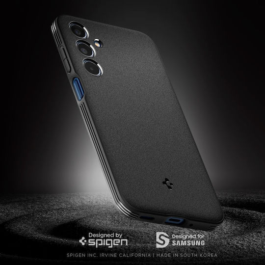 Spigen Essential Sandblast Umschlag Rückseite Silikon Schwarz (Galaxy M35)