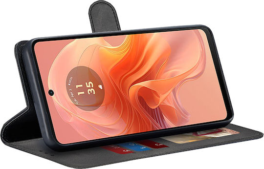Techsuit Book Silicon Negru (Motorola Moto G04, Moto G24)