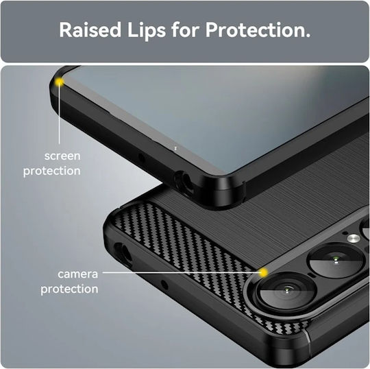 Techsuit Carbon Bumper Силикон / Пластмаса Черен (Xperia 1)