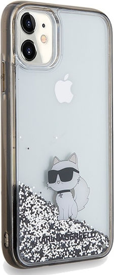 Karl Lagerfeld Liquid Glitter Choupette Back Cover Silicone / Plastic Transparent (iPhone 11)