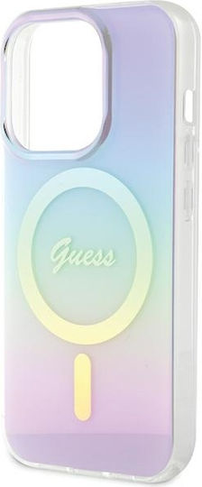 Guess Iml Iridescent Magsafe Umschlag Rückseite Kunststoff Lila (iPhone 15 Pro Max)