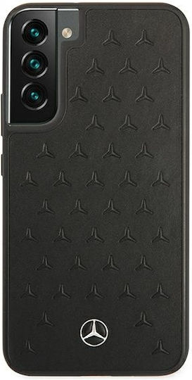 Mercedes-Benz Leather Stars Pattern Back Cover Δερμάτινο Μαύρο (Galaxy S22+ 5G)