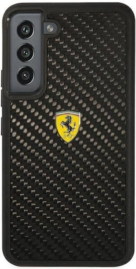 Ferrari On Track Real Carbon Umschlag Rückseite Kunststoff Schwarz (Galaxy S22+ 5G)