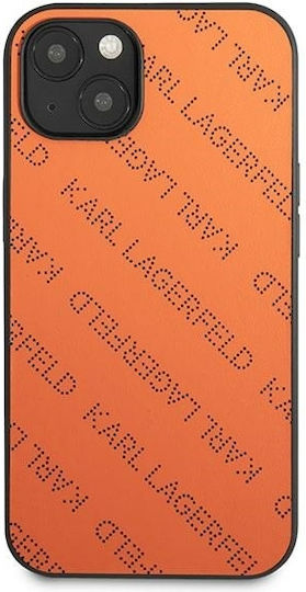 Karl Lagerfeld Perforated Allover Задна корица Пластмаса Оранжев (iPhone 13 mini)