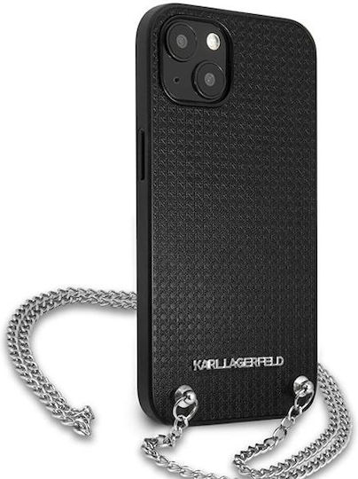 Karl Lagerfeld Back Cover Silicone with Strap Black (iPhone 13 mini)