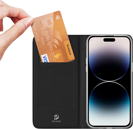 Dux Ducis Skin Pro Buchen Sie Synthetisches Leder Schwarz (iPhone 14 Pro)