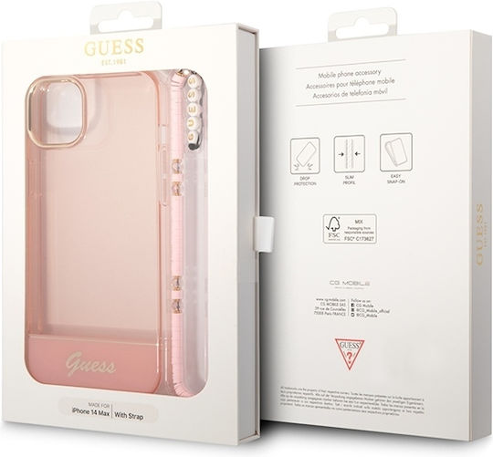 Guess Umschlag Rückseite Kunststoff Pink / Pink (iPhone 14 Plus)