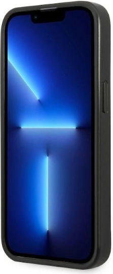Karl Lagerfeld Monogram Plaque Umschlag Rückseite Silikon Schwarz (iPhone 13 Pro Max)