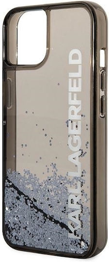 Karl Lagerfeld Liquid Glitter Elong Back Cover Silicone Black (iPhone 14 Plus)