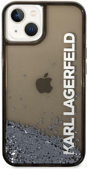 Karl Lagerfeld Liquid Glitter Elong Back Cover Silicone Black (iPhone 14 Plus)