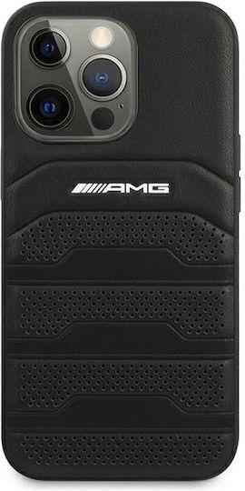 Mercedes-Benz Leather Debossed Lines Back Cover Δερμάτινο / Πλαστικό / Σιλικόνης Μαύρο (iPhone 14 Pro)