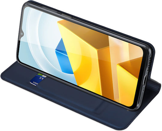 Dux Ducis Skin Pro Buchen Sie Synthetisches Leder Marineblau (Xiaomi Poco M5)
