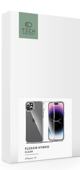 Tech-Protect Flexair Hybrid Back Cover Plastic / Silicone 1.5mm Transparent (iPhone 15)