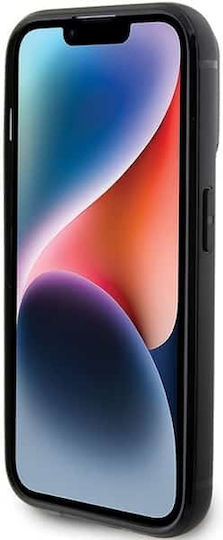 Karl Lagerfeld Rhinestone Umschlag Rückseite Metallisch Schwarz (iPhone 15 Pro Max)