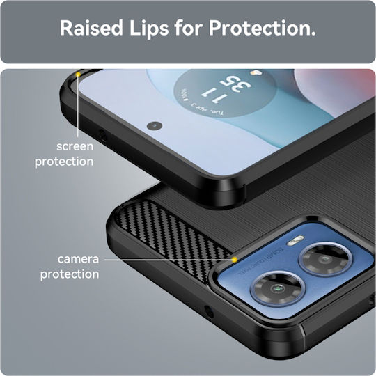 Techsuit Carbon Back Cover Silicone Black (Motorola Moto G24)