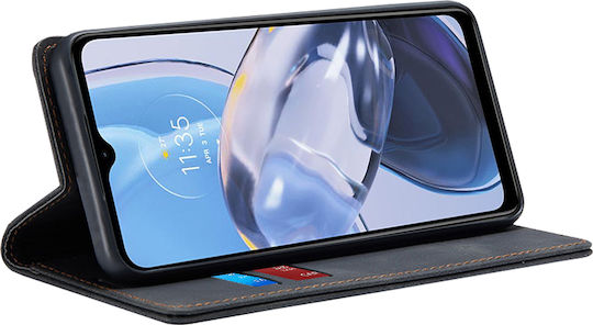 Techsuit Back Cover Silicon / Piele artificială Negru (Moto E22)