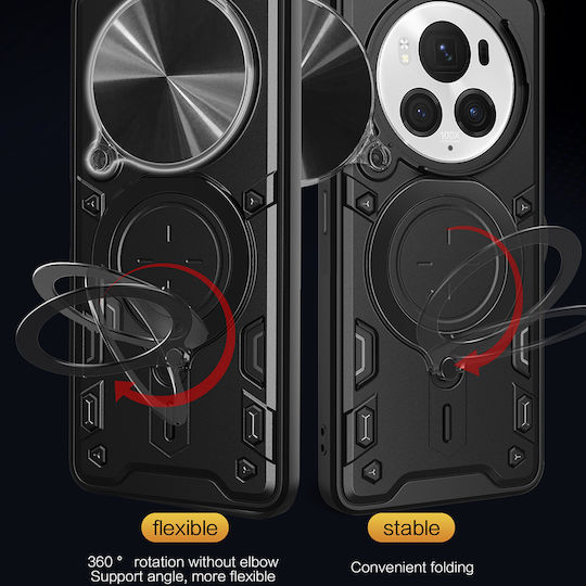 Techsuit Umschlag Rückseite Silikon Schwarz (Honor Magic6 Pro)