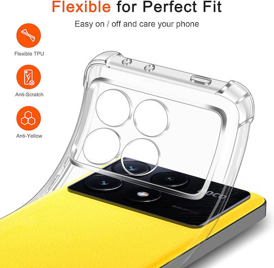 Techsuit Shockproof Clear Umschlag Rückseite Silikon Transparent (Poco X6 Pro)