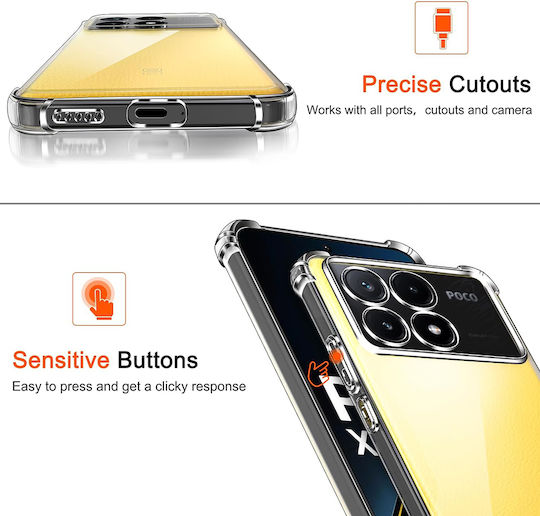 Techsuit Shockproof Clear Umschlag Rückseite Silikon Transparent (Poco X6 Pro)