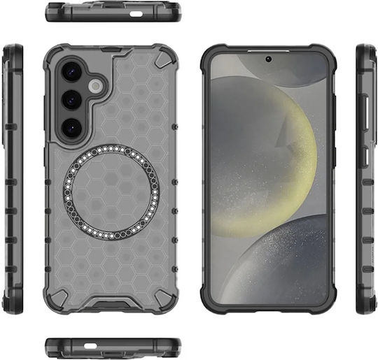 Techsuit Honeycomb Umschlag Rückseite Silikon Schwarz (Galaxy S25)