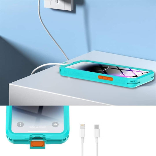 Shellbox Задна Корица Закалено Стъкло Водоустойчив Син iPhone 12 / 12 Pro Xiaomi 15 Pro