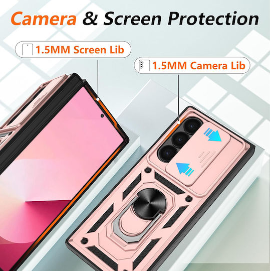 Techsuit Umschlag Rückseite Kunststoff Rose Gold (Galaxy Z Fold7)