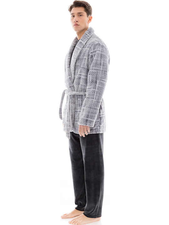 Ulisse Winter Karo Herren-Robe Gray