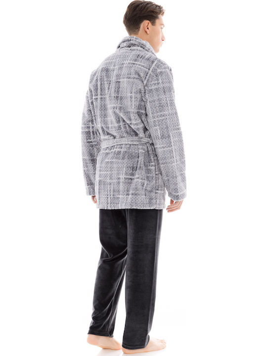 Ulisse Winter Karo Herren-Robe Gray