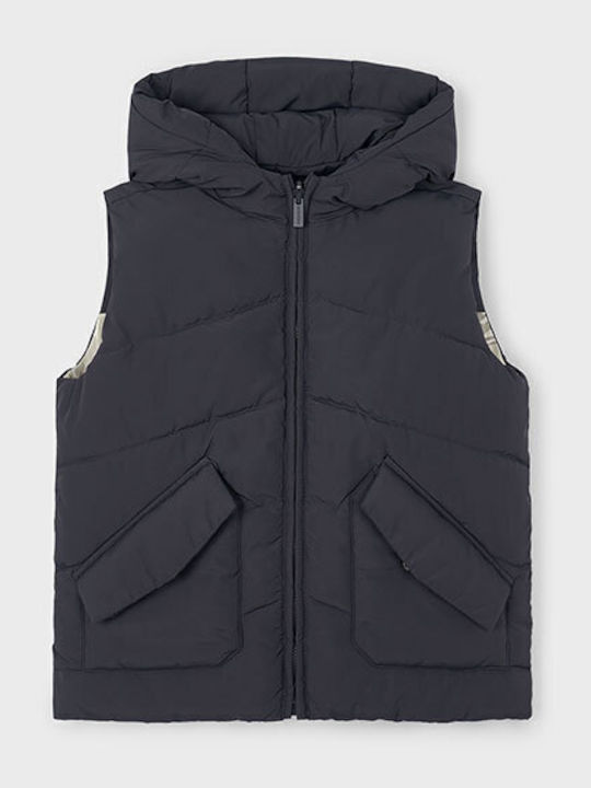 Kinder Freizeitjacke Ärmellos Beidseitig mit Kapuze Blau