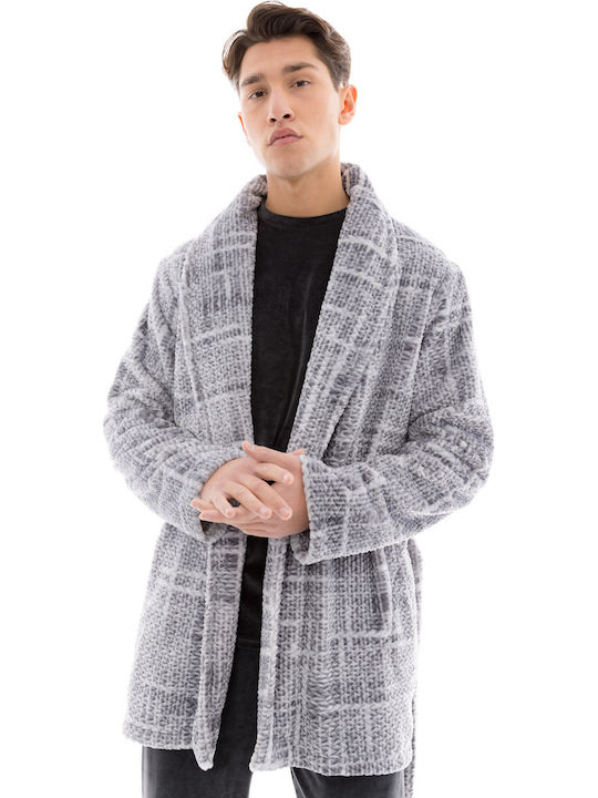 Ulisse Winter Karo Herren-Robe Gray