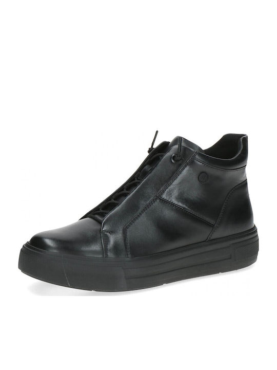 Leder Stiefeletten Damen Schwarz