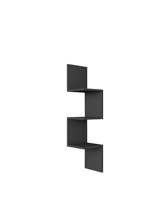 Ράφι Τοίχου Zikzak Anthracite 105.4x25x25εκ.